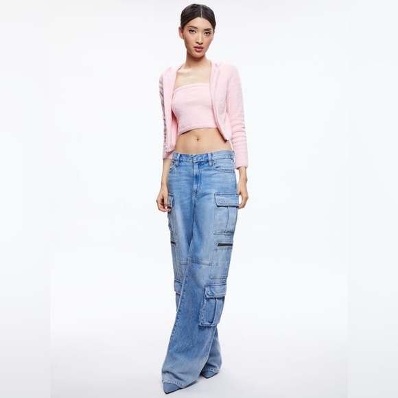 Alice + Olivia Sweaters - NWT Alice Olivia Lidell Crop Zip Up Hoodie